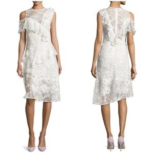 NWT Sachin + Babi White Lace Tiered Ruffle Romantic Dress Bridal Boho Sz 10